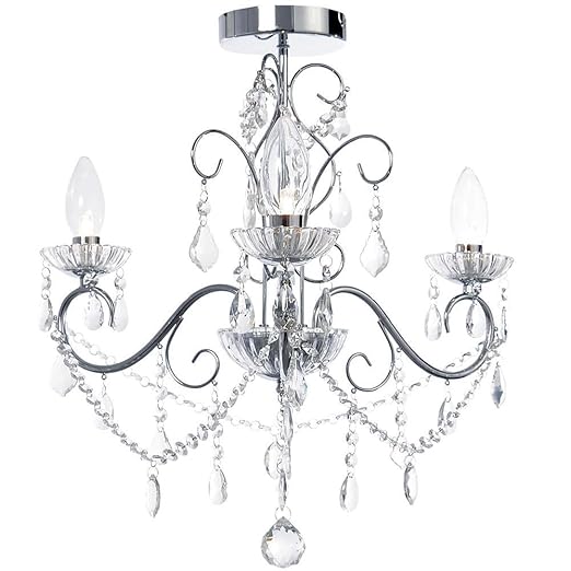 Chrome bathroom chandelier