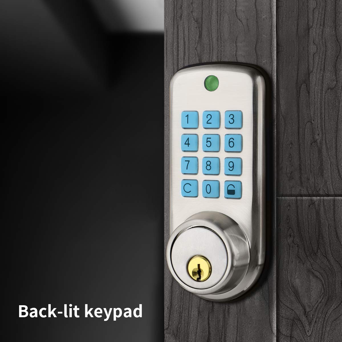 Keyless Smart Code Lock,Manhaoya Security Electronic Digital Keypad Entry Door Lock with Entry Deadbolt Emergency Key Zinc Alloy (Sliver)