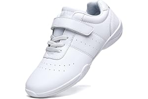 VINIGIAGIA Boys Girls White Cheer Shoes Cheerleading Competition Athletic Walking Tennis Sport Hook&Loop Dance Sneakers Shoe