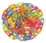 300 Pc C Chain Links Plastic Neon Toy Parrot Bird Foot Parts Kid Dly Mixed Color