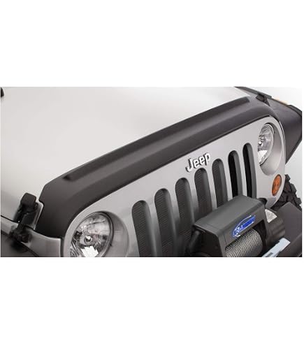 thumbnail image 2 of Savadi-Car Hood Sandstone Baffle Deflector Guard For Jeep Wrangler JL & Gladiator JT 2018+ – Black ABS 2 of 5