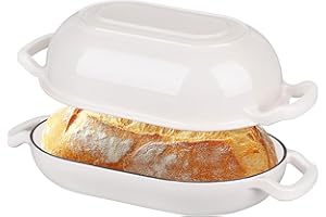 Enameled Cast Iron Sourdough Bread Oven, Dutch Oven, Loaf Cast Iron Bread Pan for Homemade Bread Baking, Meatloaf Pan with Li
