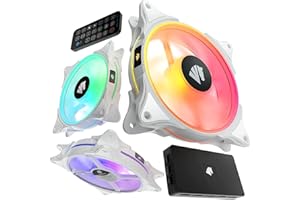 ASIAHORSE FS-9002 Pro 120mm Pwm Fans(800-1800RPM) with 5V Motherboard Sync/Analog PWM Hub (3pack-White)
