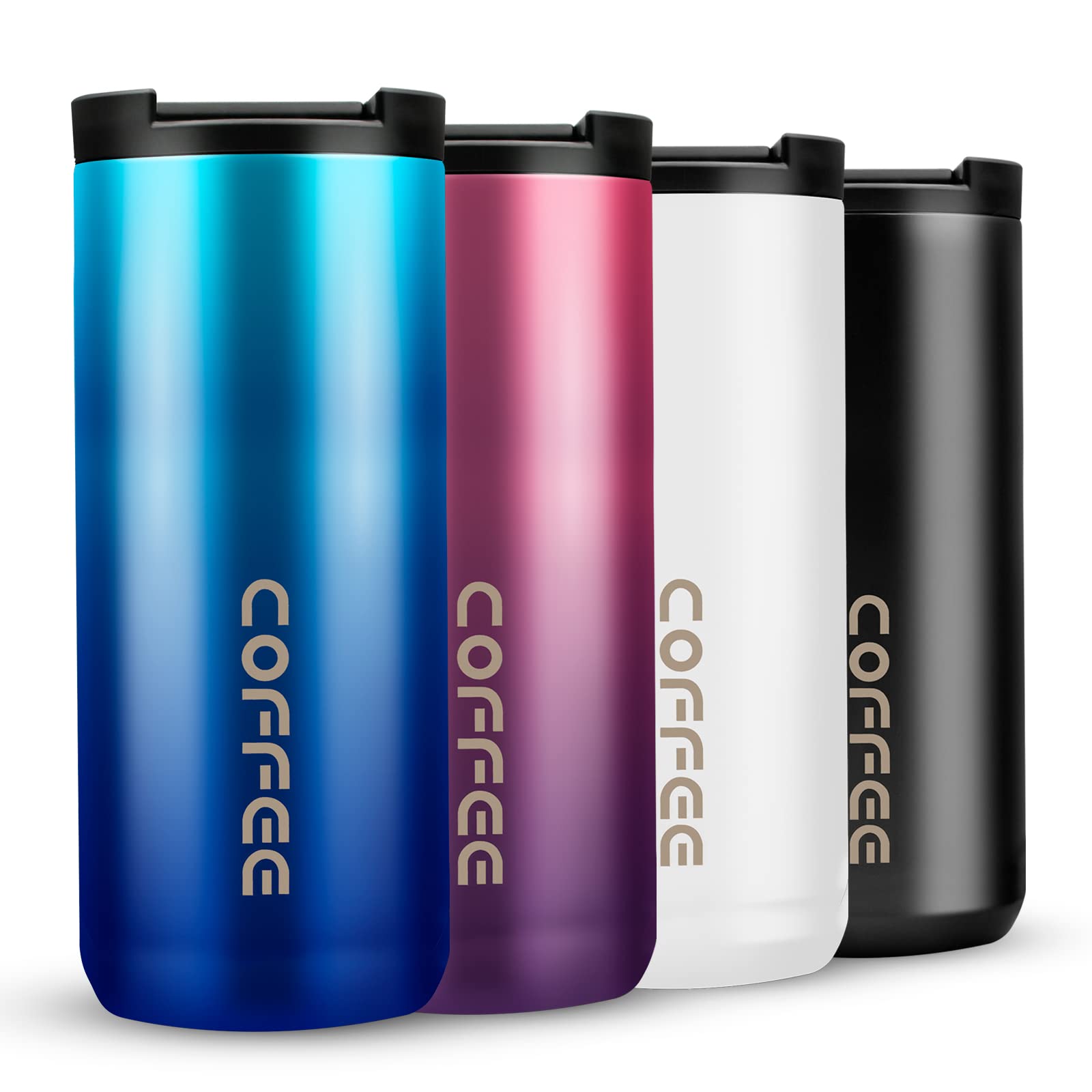 Travel Mug, Double Walled Coffee Cup 550ml Vacuum Insulation Stainless Steel with Leakproof Lid Eco-Friendly, for Hot and Cold Water Coffee and Tea