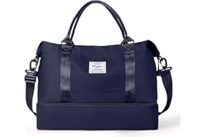 HYC00 Travel Duffel Bag, Sports Tote Gym Bag, Shoulder Weekender Overnight Bag for Women