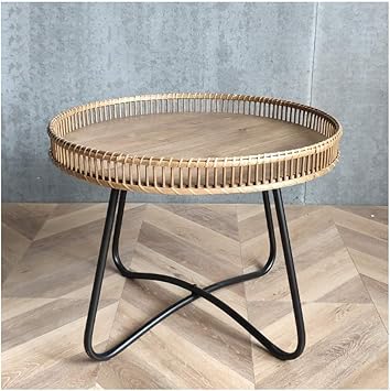 Amazon Com Coffee Tables Small Wrought Iron Log Side Table Several Japanese Rattan Leisure Small Table Rack Delicatewnn Color B Furniture Decor