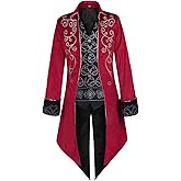 Oiefeen Medieval Steampunk Tuxedo, Performance Costume, Halloween Men's Clothing, Gothic Jacket