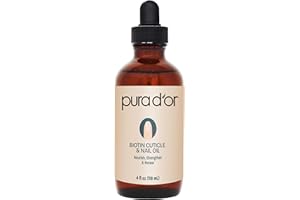 PURA D'OR 4 Oz Nail and Cuticle Oil - Nourishing Treatment with Dropper - Natural Blend Enriched with Biotin, Vitamin E, Milk for Nail Growth, Healthy Nail Beds and Great for Acrylic Nails