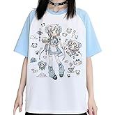 RILGOU Kawaii Fashion Gothic Clothes Casual Crewneck Raglan Short Sleeve Cute Graphic Cartoon Print Panda Maid T-Shirt