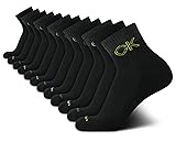 Calvin Klein Mens High Quarter Socks - 12 Pack