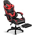 Gaming Chair, Backrest and Seat Height Adjustable Swivel Recliner Racing Office Computer Ergonomic Video Game Chair with Footrest and Lumbar Support, Red/Black