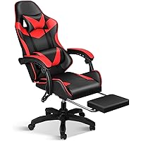 Gaming Chair, Backrest and Seat Height Adjustable Swivel Recliner Racing Office Computer Ergonomic Video Game Chair with Foot