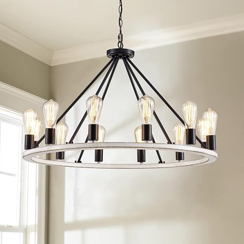 Saint Mossi 12 Lights Metal Chandelier Light Antique Paintedng,Rustic ...