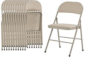 susici 12 Pack Brown Folding Chairs with PU Padded Seats,Portable Stackable Commercial Folding Chairs with Steel Frame for Outdoor Indoor Office Wedding Party Events,330lbs Capacity