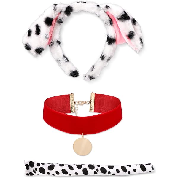 Bandeau Oreilles Dalmatien Fluffy Pour Adulte - Accessoire Cosplay, Fête Déguisée - Doux Et Confortable