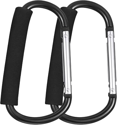 Fuyamp 2 Pack Buggy Clips Stroller Carabiner 6.3” Universal Large Hook