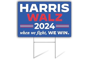 SignPro Harris Waltz Yard Sign, Kamala Harris Walz 2024 Yard Sign, Harris Tim Waltz Lawn Sign, Harris For President Yard Signs | 18" x 12" Corrugated Plastic | Includes H Stake | Double Sided