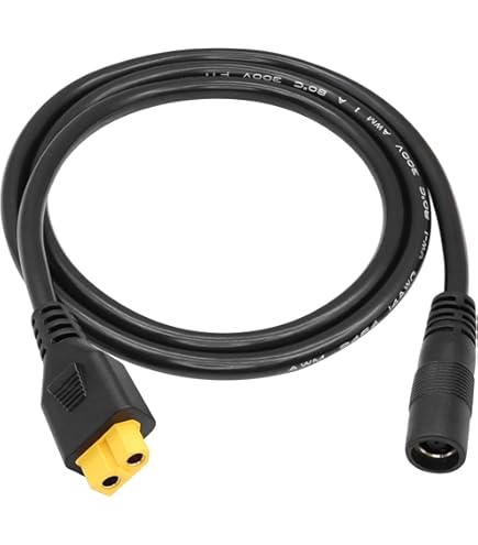 RIIEYOCA DC 8mm Y Branch Cavo Adattatore Parallelo, 14AWG 8mm Femmina a XT60 Femmina Pannello Solare Alimentazione Spina DC 8mm, con Convertitore DC 5.5x2.5mm(1m/3ft