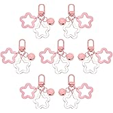 PATIKIL Star Keychain, Candy Color Acrylic Pentagram Keychain Stars Charms Bell Keychains Pendant Clip
