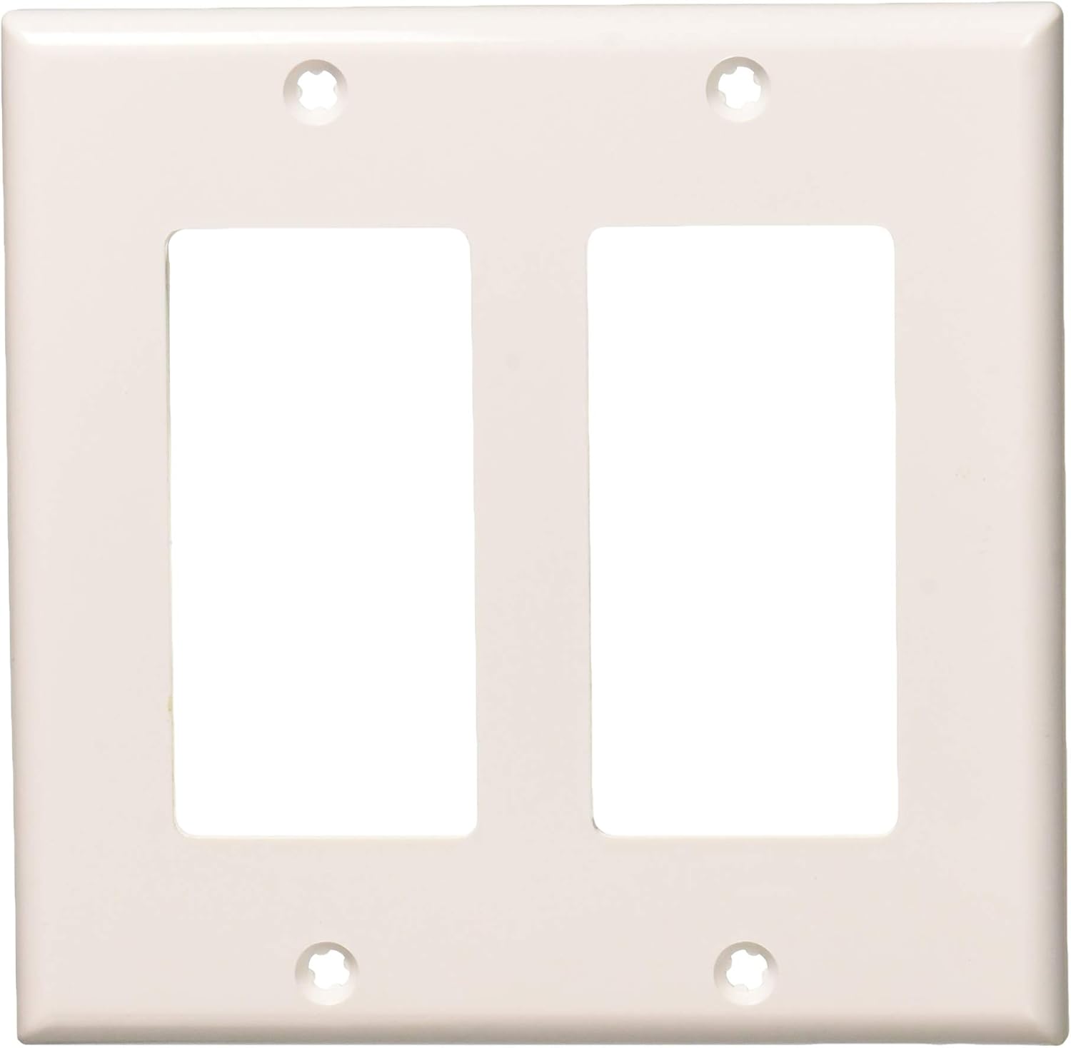Leviton 80409-NW 2-Gang GFCI Device Decora Wallplate, Standard Size, White, 1 pack - Switch Plates - 