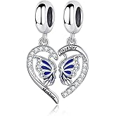 DWJSu Heart Puzzle Butterfly Charm Set Crystal Engraved Friend Daughter Bead fit Charms Bracelets Necklace For Women