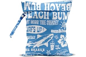 EODFFSGF Wet Dry Wet Bag for Swimsuit Towel Baby Travel Cloth Diapers Beach Gym Toiletries Makeup Storage Bag Summer Vacation Essential Holiday Summer Vibes Beach Ocean