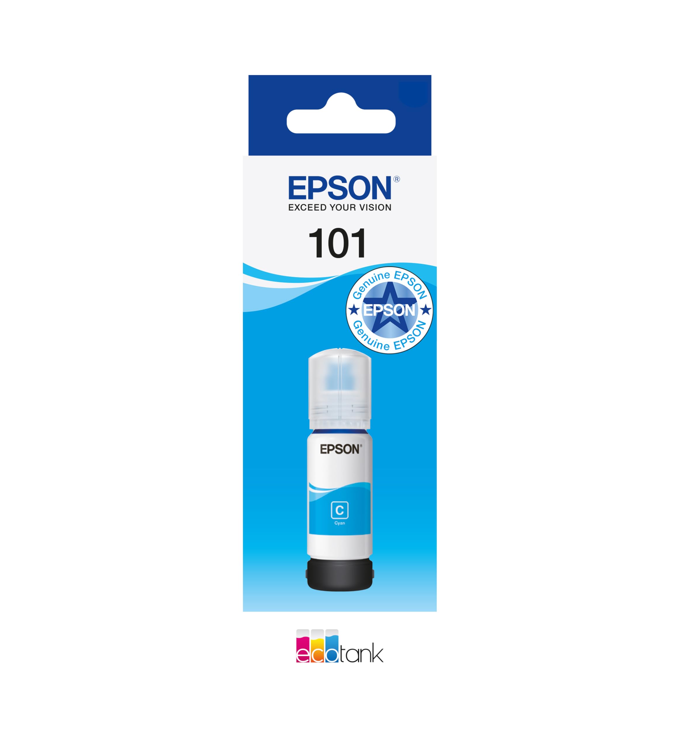 Epson EcoTank 102 Genuine Ink Bottle | Cyan | High Yield - Up to 6,000 Pages | Brand-made for Optimal Results