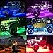 AMBOTHER 8Pcs RGB LED Rock Lights kit, Car Underglow Trail Rig Underbody Neon Lights Kit Waterproof Lights Kit with Cell Phone APP Mini Blue++tooth Control for JEEP Off Road Trucks Car ATV SUV Vehicle