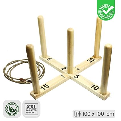 Ubergames XXXL Ringwurfspiel aus ECO Holz - Top Qualität Wurfspiel - EIN Geschicklichkeitsspiel für die ganze Familie