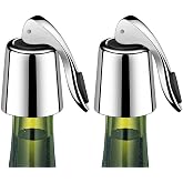 2-Pack Wine Stoppers, Airtight Seals to Keep Wine Fresh, Easy Press-to-Seal | Leakproof for horizontal storage, Expanding sil