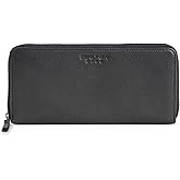 BERLINER BAGS Premium Genuine Leather Wallet Palma, RFID Blocking Credit Card Holder, Slim Womens Wallet, Zip Around Wallet for 14 Cards, Bills, Coins, ID Window - Black