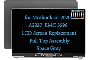 Daplinno 13" Screen Replacement for MacBook Air M1 2020 A2337 EMC 3598 MGN93 MGND3 MGN73 MGNA3 MGNE3 Display Full LCD Screen Complete Full Top Assembly Kit (Space Gray)