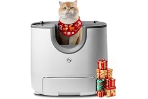 FuroomateCare F8 Self-Cleaning Cat Litter Box – Large Capacity, Open-Top Design for Multi-Cat Homes, Enhanced Safety Features Includes Trash Bags