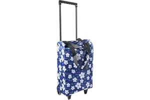 Shopping Bag on Wheels, Waterproof Foldable Shopping Trolley, 20kg Load Trolley Bags with Telescopic Handle, Bag on Wheels