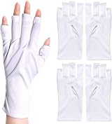 XPOOP 2 Pairs Nail Gloves UV Protection Fingerless Gel Manicure Light Shield view 1