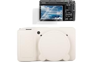 Rieibi Silicone Case for Ricoh GR IV Case, Ricoh GR IV GRIV GR4 Accessories with 2 Pcs Screen Protective Film, Detachable Len