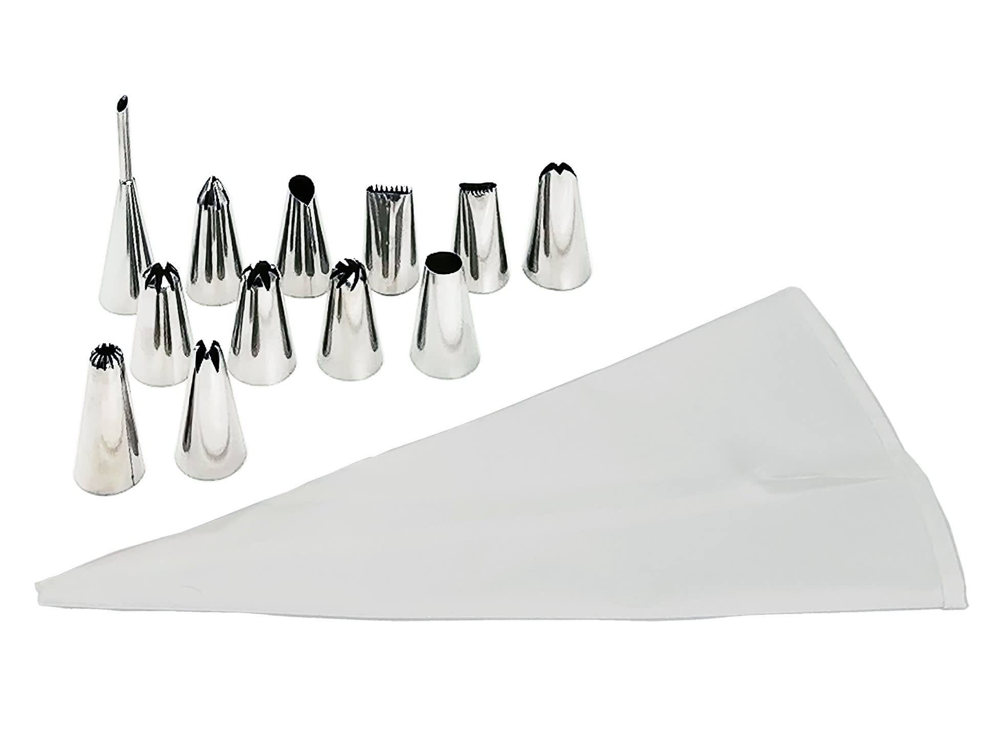 NewlineNY Stainless Steel 13-Piece Cake Decorating Icing Piping Tips Set for Cakes Tarts Pastries