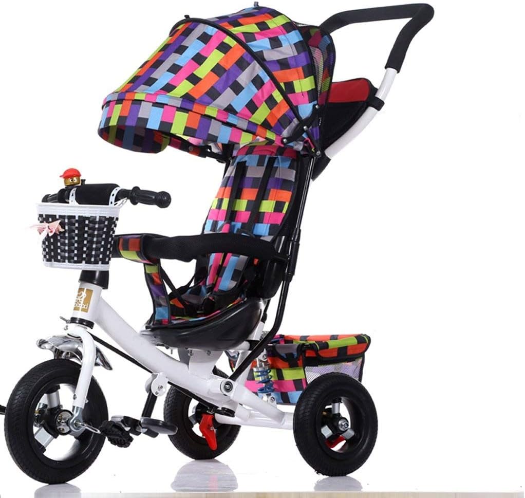 LEZDPP Portable Child Tricycle Bike Trolley Stroller Tricycle Pushchair Pram (Color A) Amazon