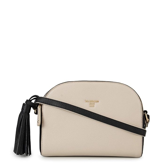 Buy Da Milano Genuine Leather Ivory Ladies Sling Bag at Amazon.in