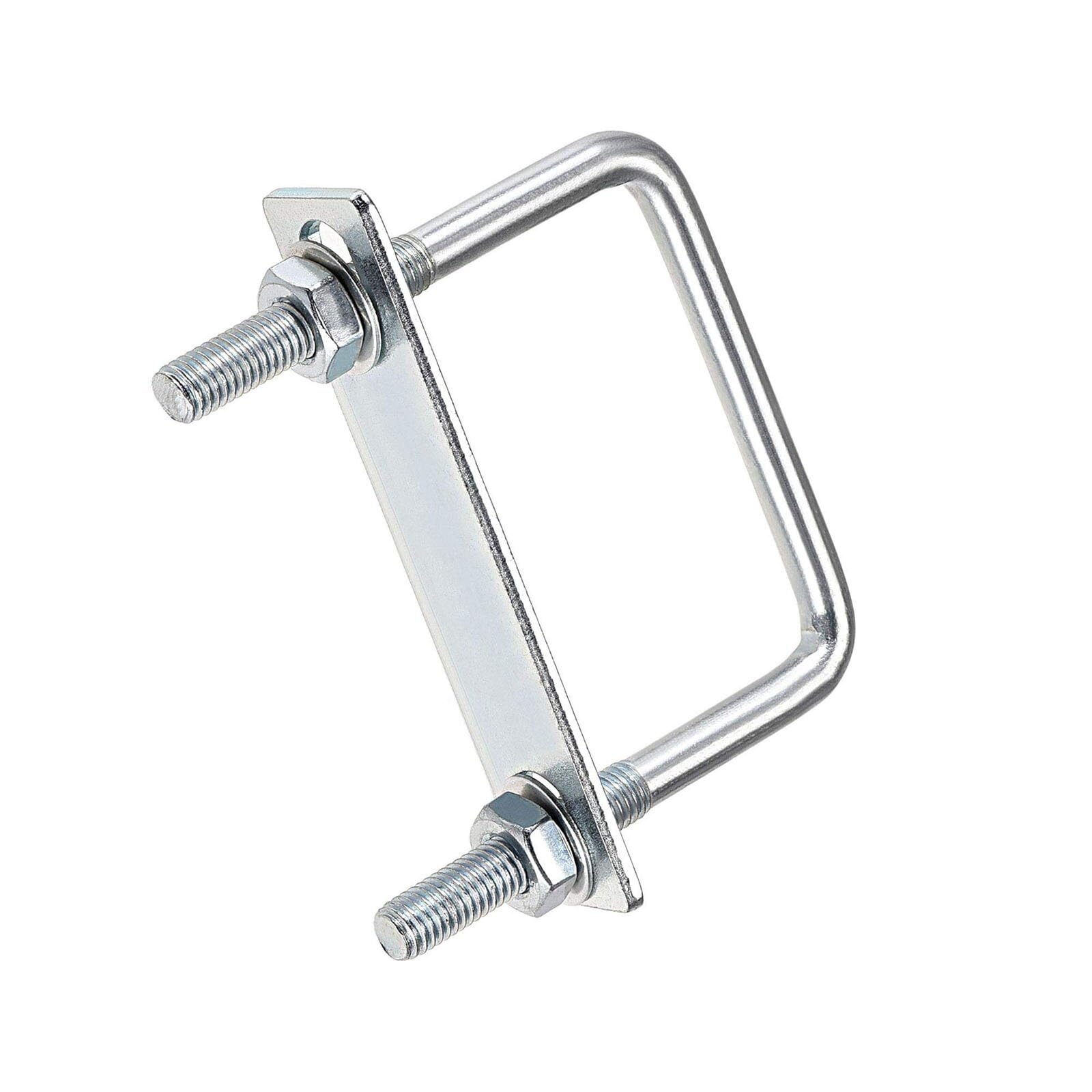 TOP-VIGOR 4 sets M8 Square U-Bolts, 82mm Inner Width 75mm Length Steel U-Bolts with Nut, Plate, Washer for Building Installations Mechanical Parts Connection Cehicles Ships — image 1