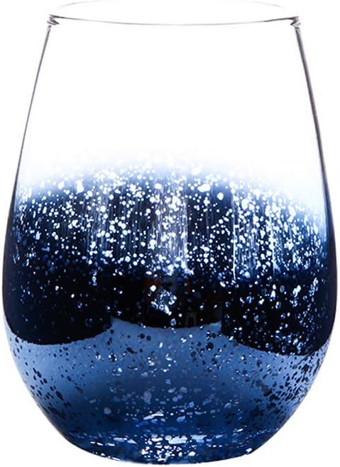 Drinking Glass Cup, ANBET Red Wine Tumbler Glass Creative Star Electroplating Whiskey Glass for Water Juice Beer - 501-600ml