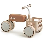 Kidpop Toast Baby Walker with Basket Balance Bike for 1 Year Old Boys Girls Push Rider with Detachable Seat for 10-36 Months,4 Wheels Toddler First Bike, First Birthday Gifts (Beige)