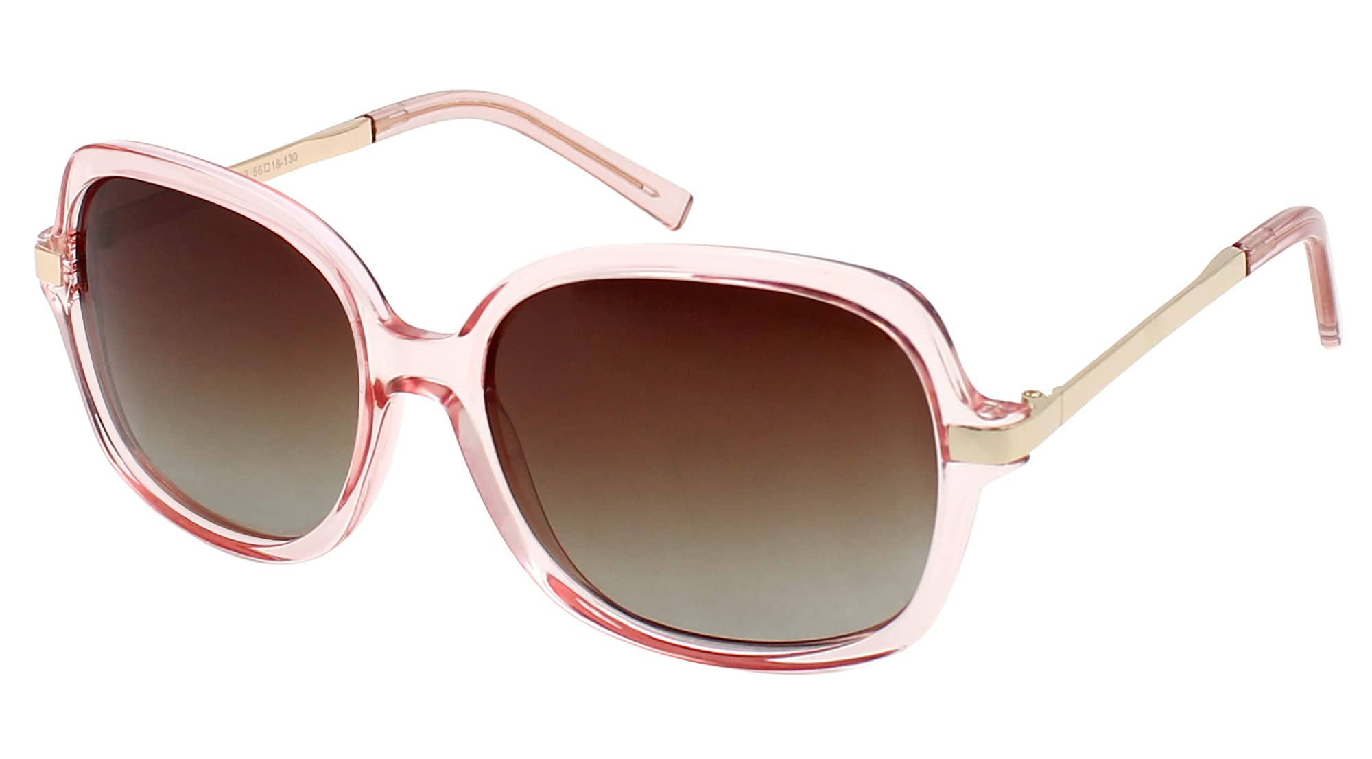 Photo 1 of ***ARM BROKEN OFF*** Yogo Vision Polarized Sunglasses for Women Square Classic Trendy Stylish Sun Glasses 100% UV Protection (Transparent Pink Frame, Brown Lens)