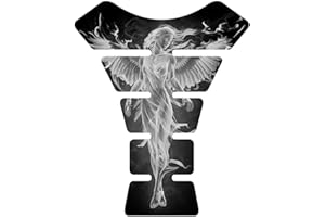 IMMORTAL GRAPHIX Angel Flaming Fire White Motorcycle Sportbike Tank pad Protector Guard Decal Sticker