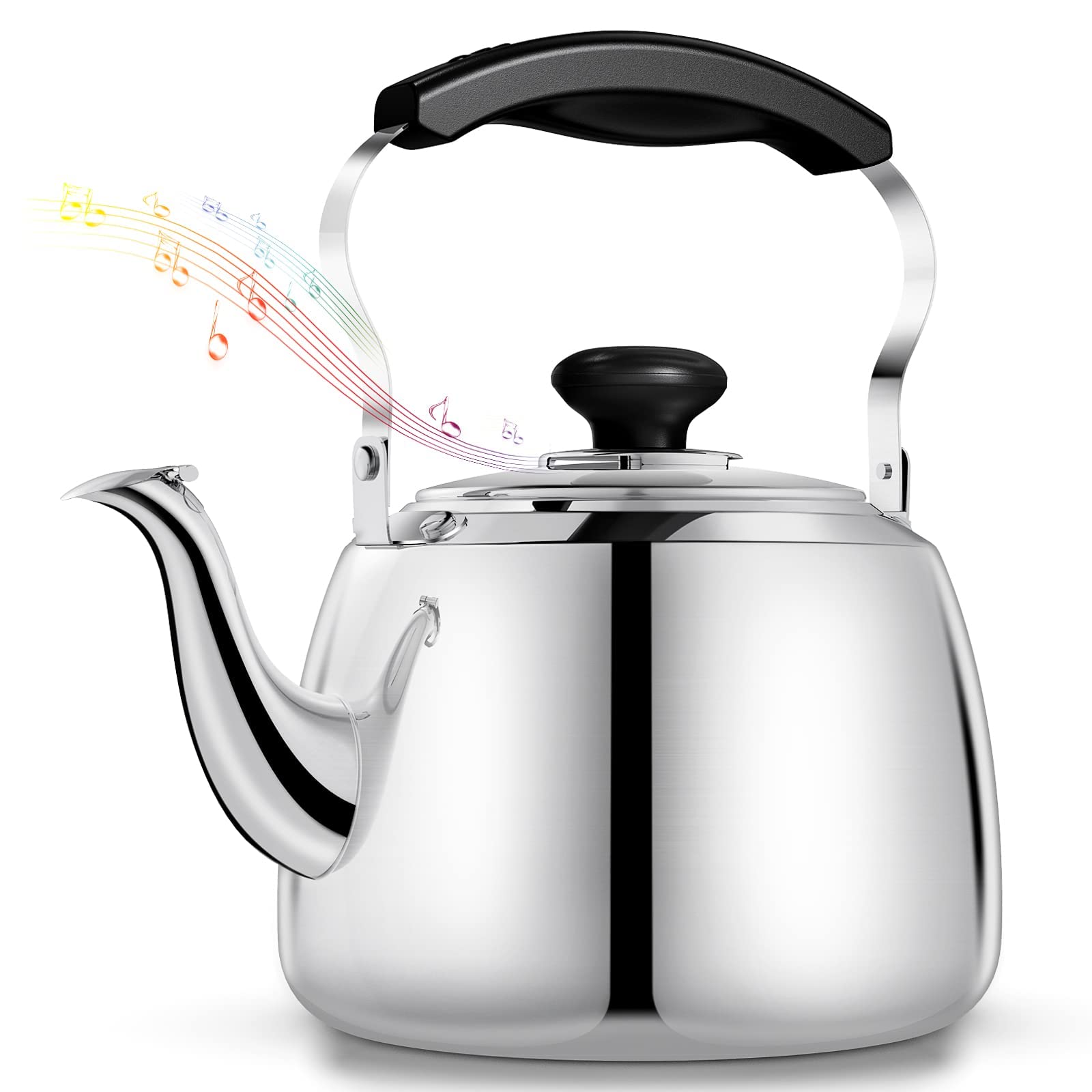 Photo 1 of Tea Kettle, Stainless Steel Stovetop Whistling Tea Kettles 2L, Mirror Polished Food Grade Stainless Steel Tea Kettle Stovetop