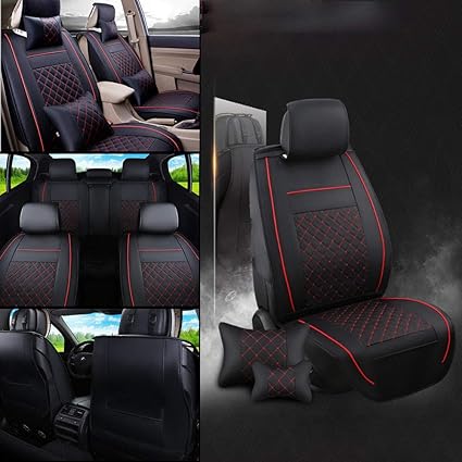 Car Front Seat Covers W Pillows Comfortable Wearproof Pu Leather