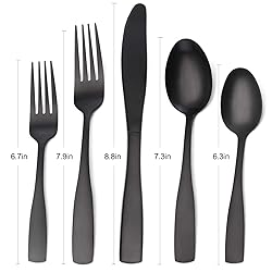 Matte Black Silverware Set, Satin Finish 20-Piece