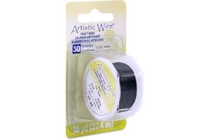 Artistic Wire, 30 Gauge Tarnish Resistant Colored Copper Craft Wire, Black, 30 yd