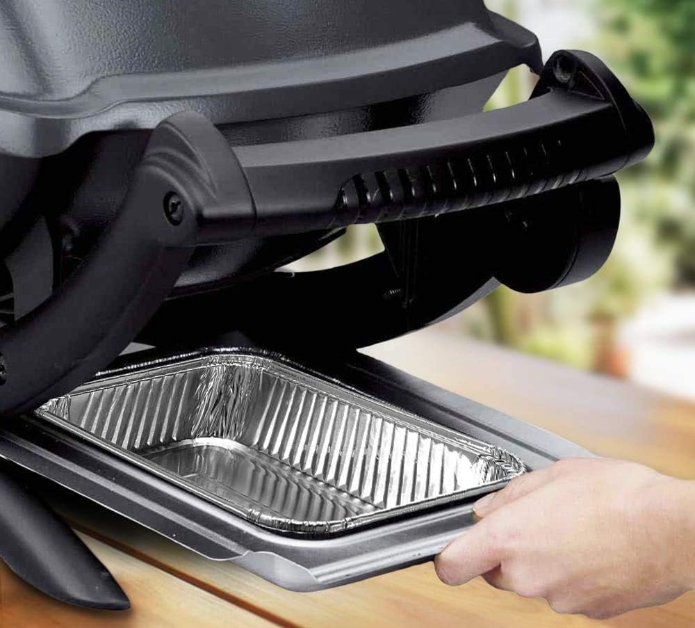 (35 Pack) Compatible with Weber Grills Drip Pans l Top Dimension 8.6” x 6” l Bottom 7.5” x 5” l Disposable Aluminum Foil Grease Trays Bulk Package l Great for BBQ, Roasting, Baking & Cooking : Garden & Outdoor