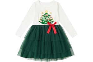 Vieille Toddler Baby Girls Tulle Dress Long Sleeve Princess Party Skirt Clothes for Christmas 2-6 Years